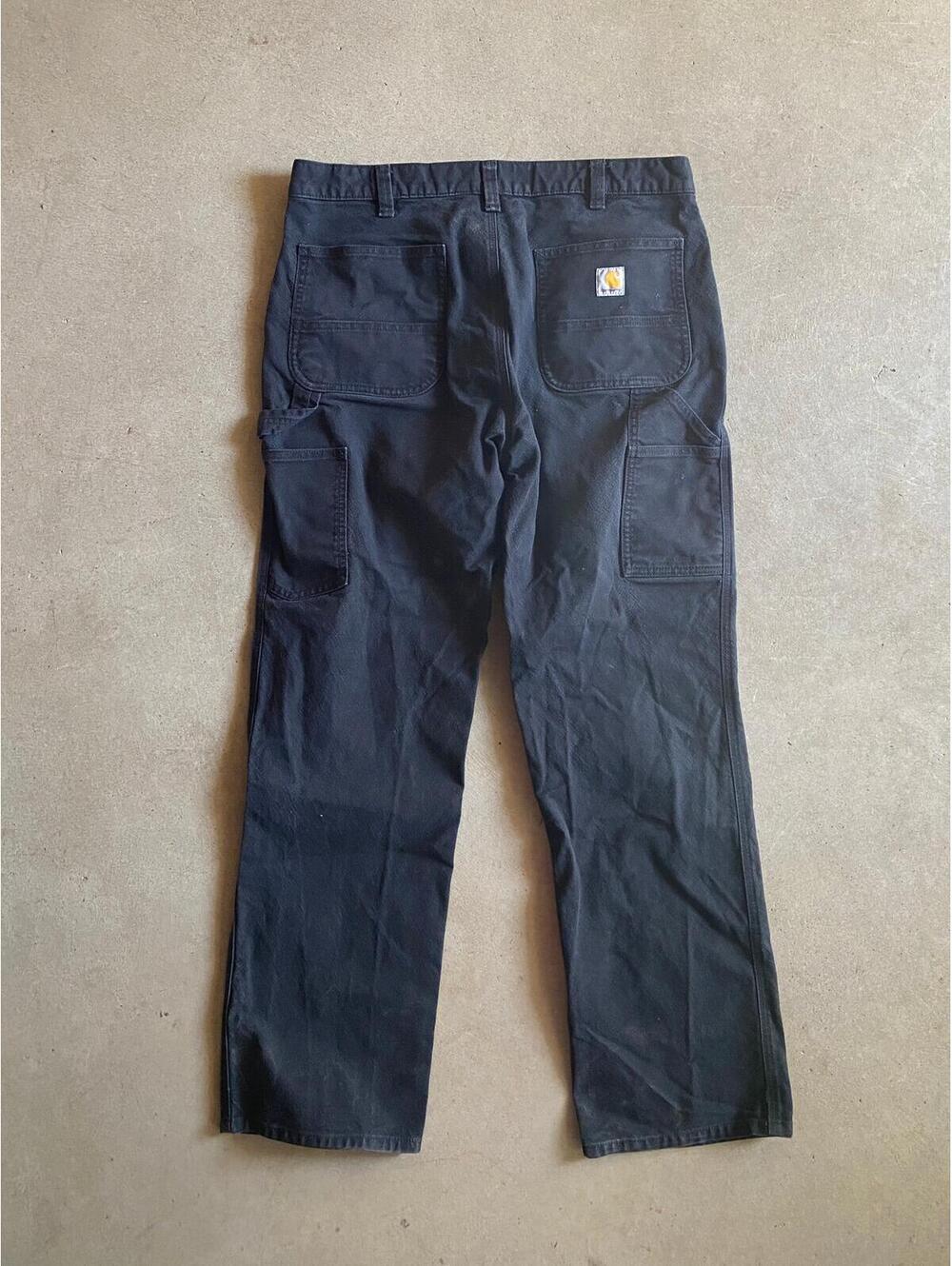 Carhartt Ash Black Faded Canvas Work Pants Sz 36x32 - Picture 4 of 5